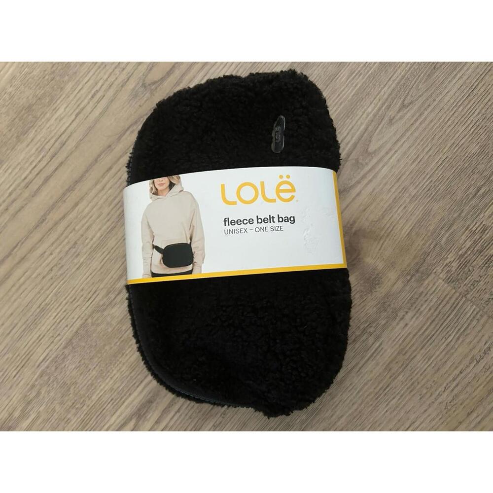 LOLE Adjustable Sherpa Fleece Crossbody Bag  One Size Purse Bag BLACK NWT